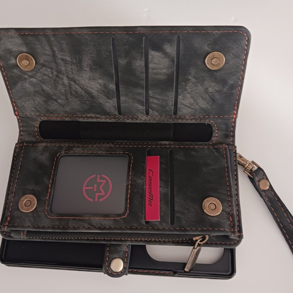 CaseMe Leather Wallet Case Zipper Purse Card Cover For Samsung S25 S24 S23 S22+